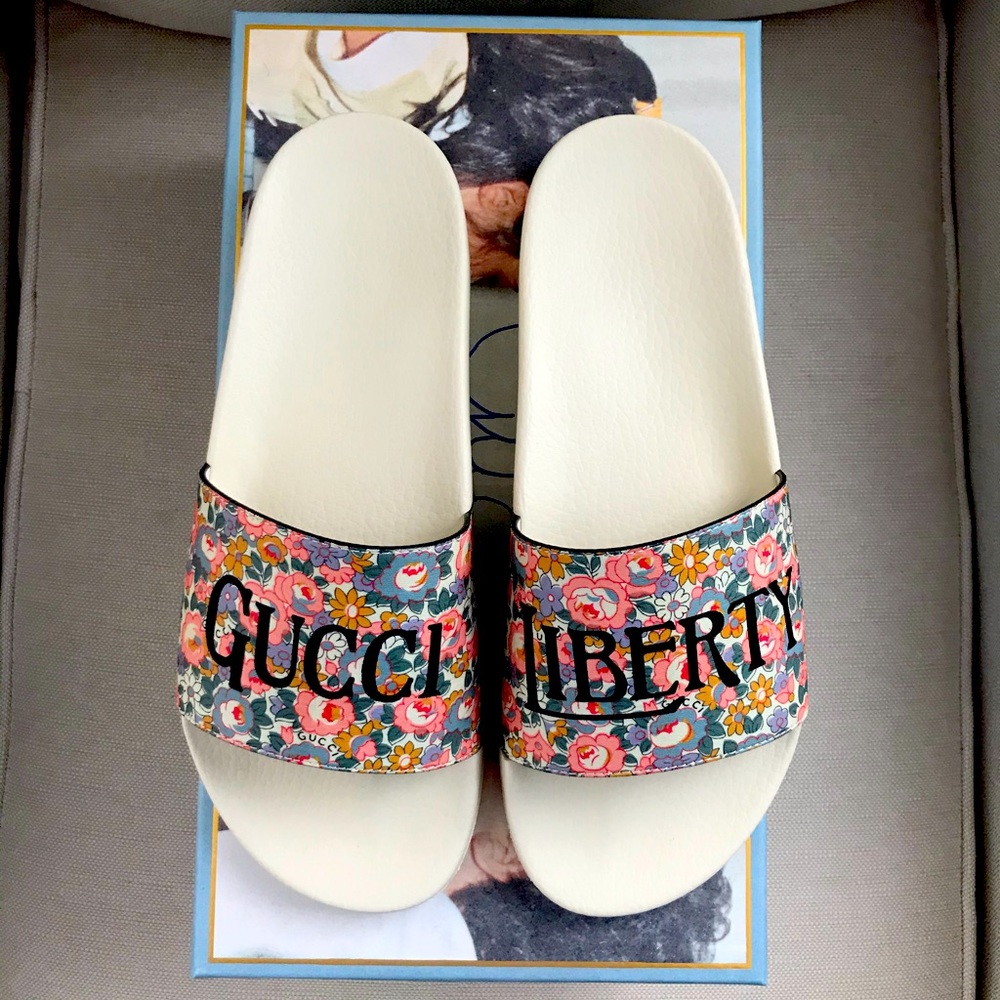 Gucci X Liberty men’s slides size US 11